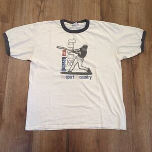 VTG Walt Disney World True USA Baseball Adult XL Ringer Shirt 90s Epcot Country